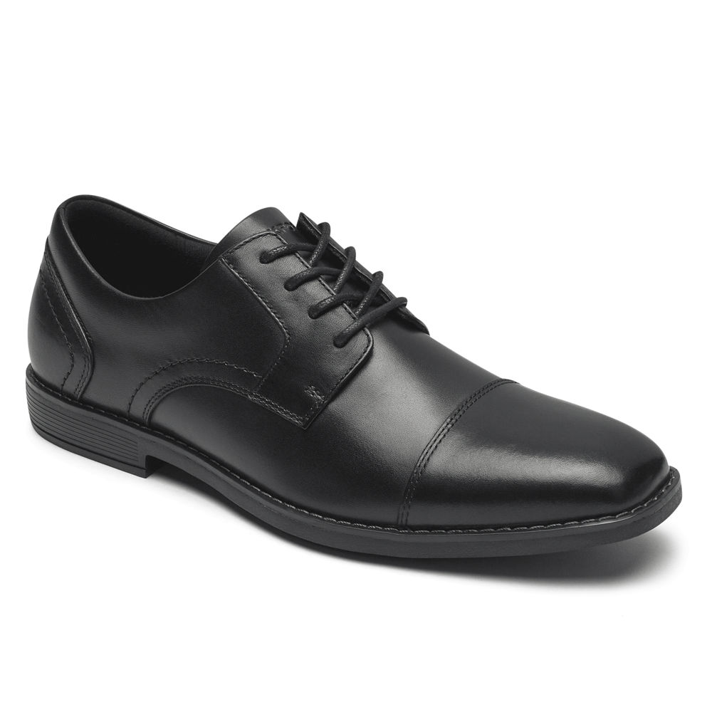 Oxfords Rockport Homem Pretas - Slayter Cap Toe Blucher - 73408ZXUI